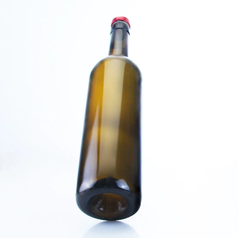 261-750ml amber color glass bordeaux bottle with cork for wine