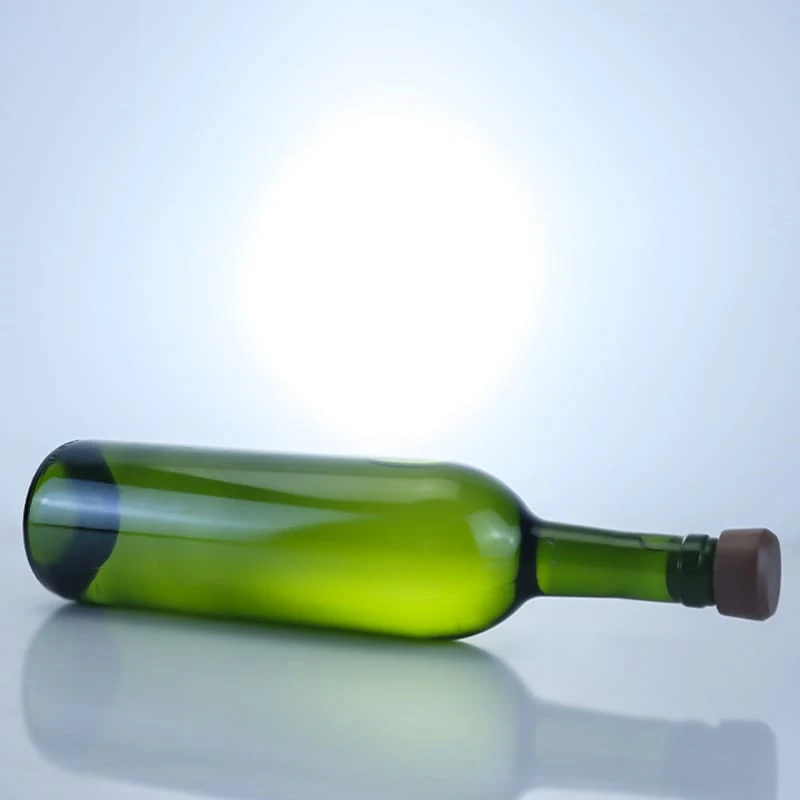 339-750ml green color glass wine bottle with rised bottom