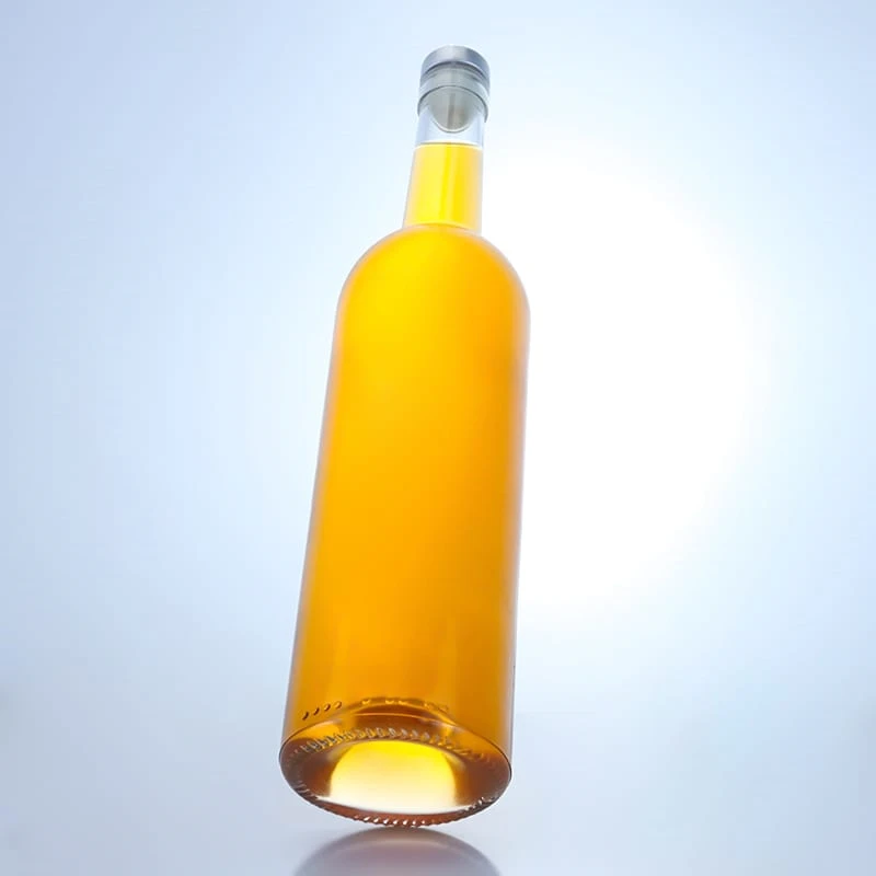 347-750ml clear glass wine bottle with long neck 