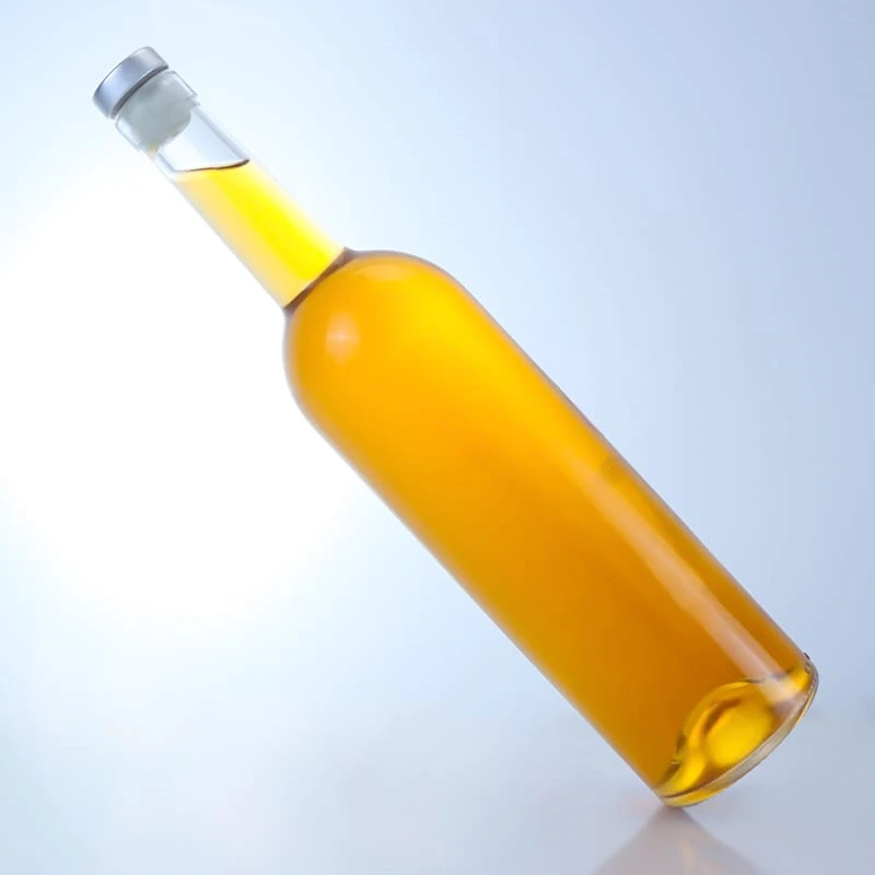 347-750ml clear glass wine bottle with long neck