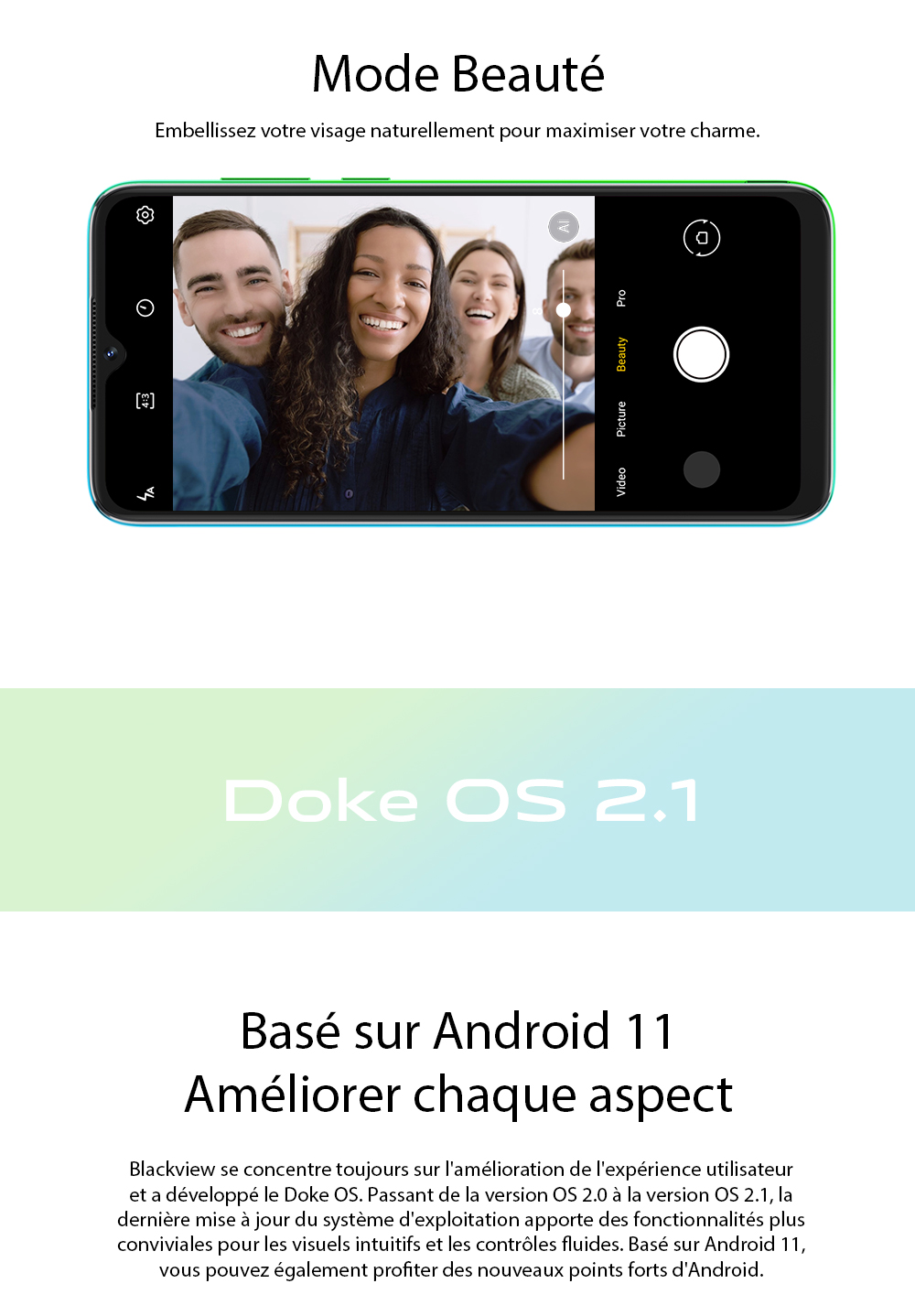 Smartphone Pas cher BLACKVIEW OSCAL C20 32 Go Écran 6.088 Android