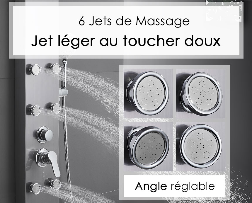 Panneau De Douche En Acier Inoxydable Avec Colonne Et Jet De