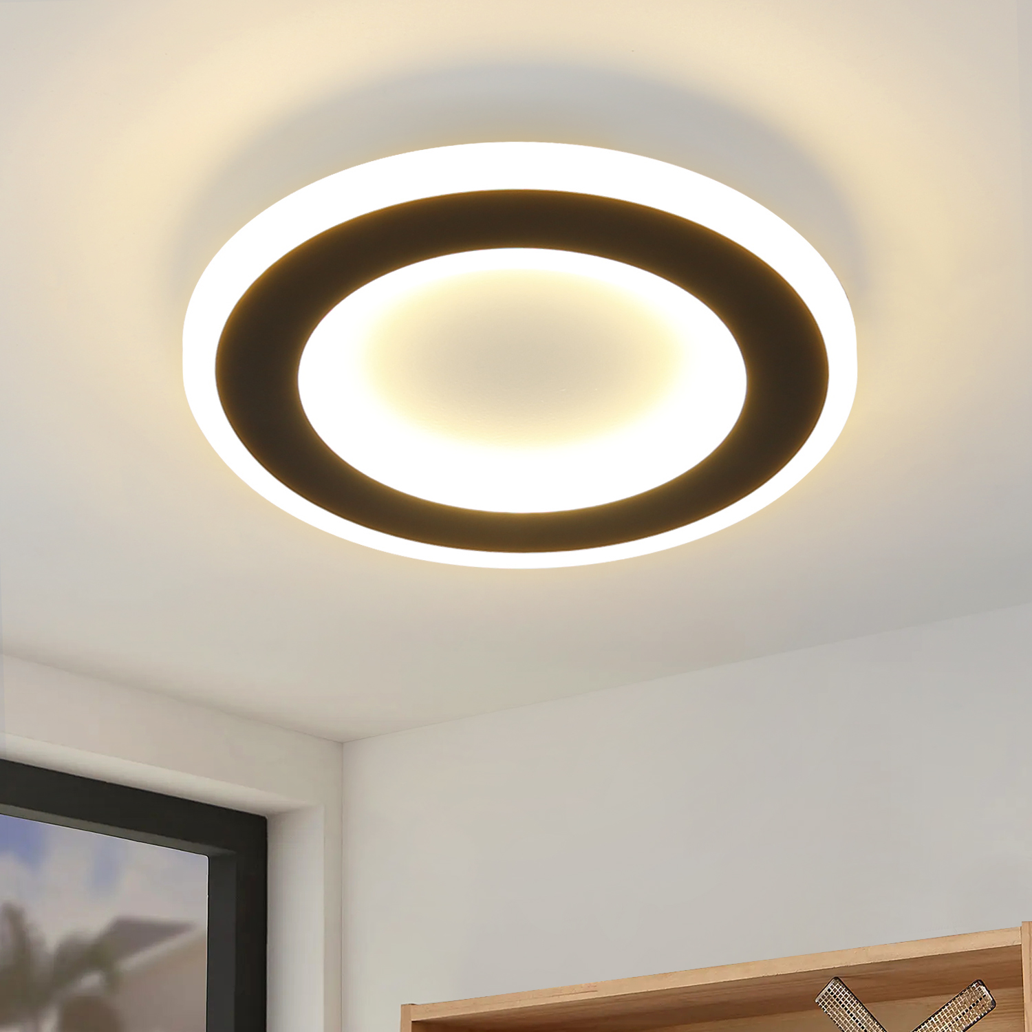 ZMH Deckenlampe LED Deckenleuchte Schlafzimmer - 18W Schlafzimmerlampe  Sternenhimmel Ø30cm Rund Flur Deckenbeleuchtung Sternendekor Flurlampe für  Wohnzimmer
