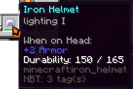 Miner helmet/Portable lantern Minecraft Data Pack