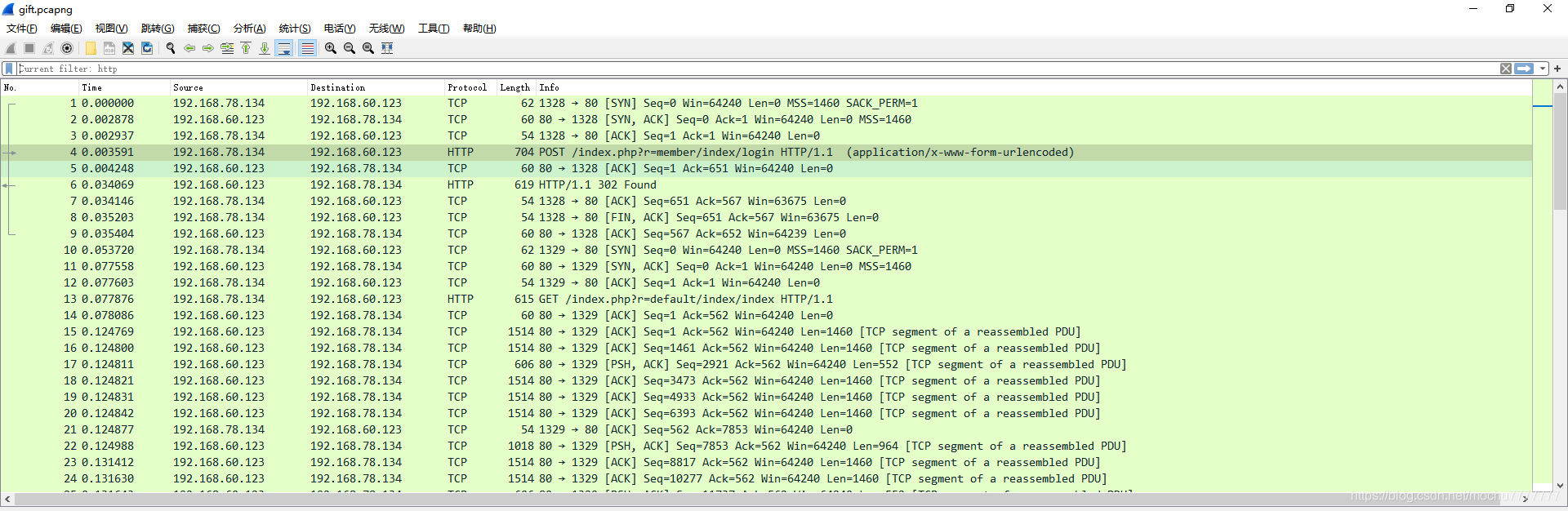 分析wireshark