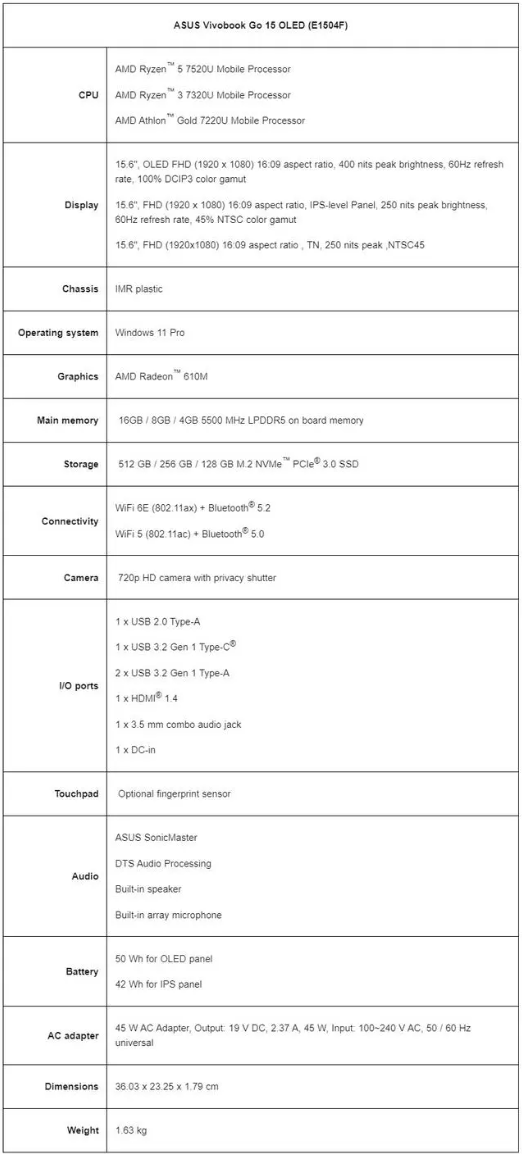 華碩推出新款 Vivobook Go 15 OLED 與 Vivobook Go 14 筆記本