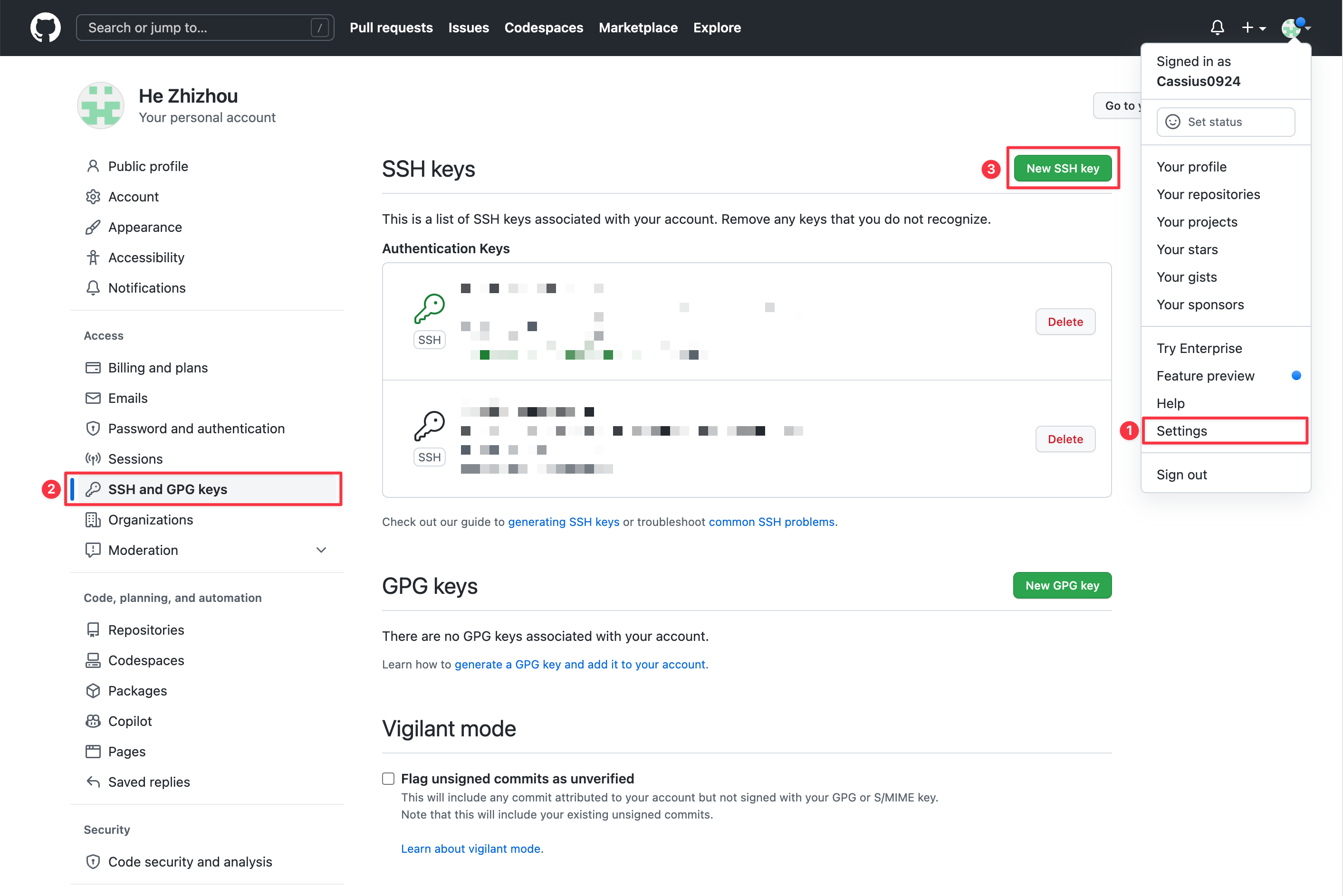 New SSH key