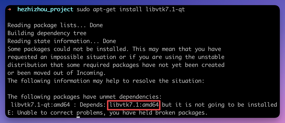 install libvtk7.1-qt