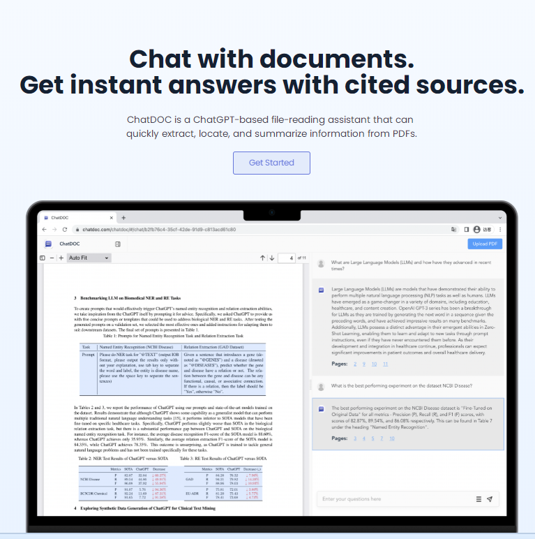 ChatDOC，智能文档阅读助手