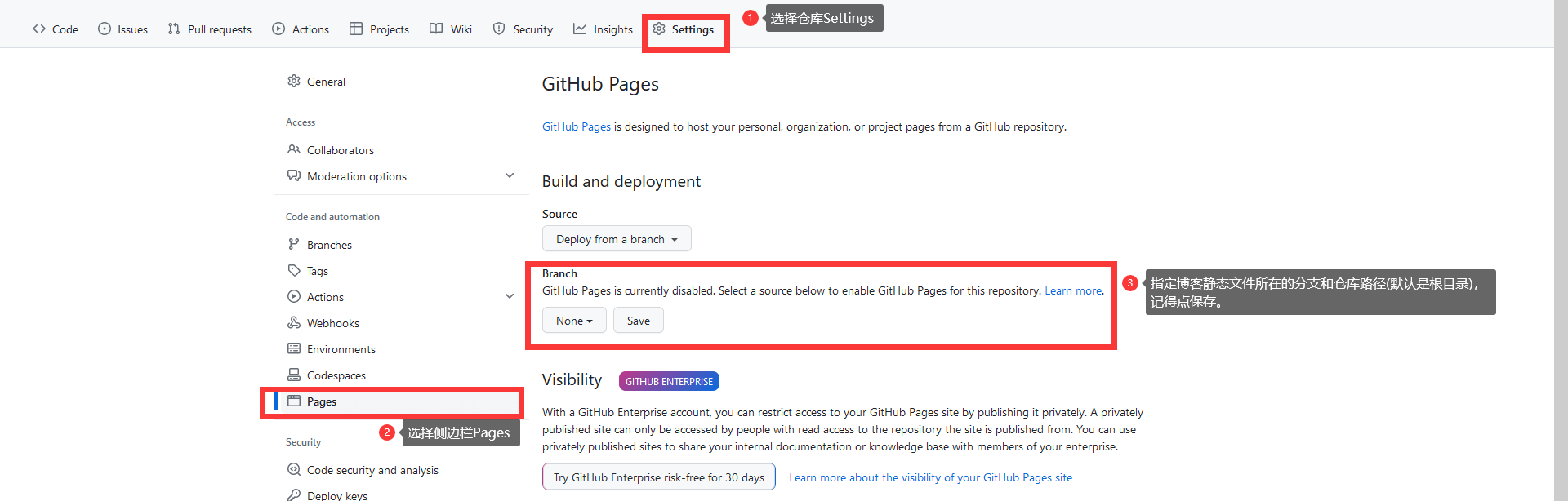 启动Github Pages 启动Github Pages