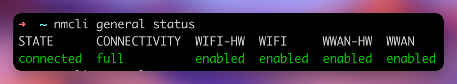 nmcli general status