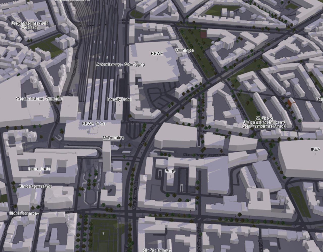 使用 Open Street Map 数据在三维地图上绘制单个建筑物