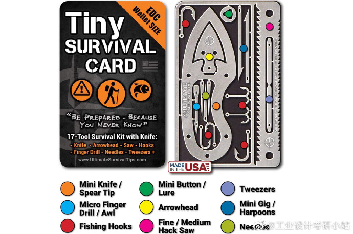 Tiny Survival Card，一款只有信用卡大小的EDC工具