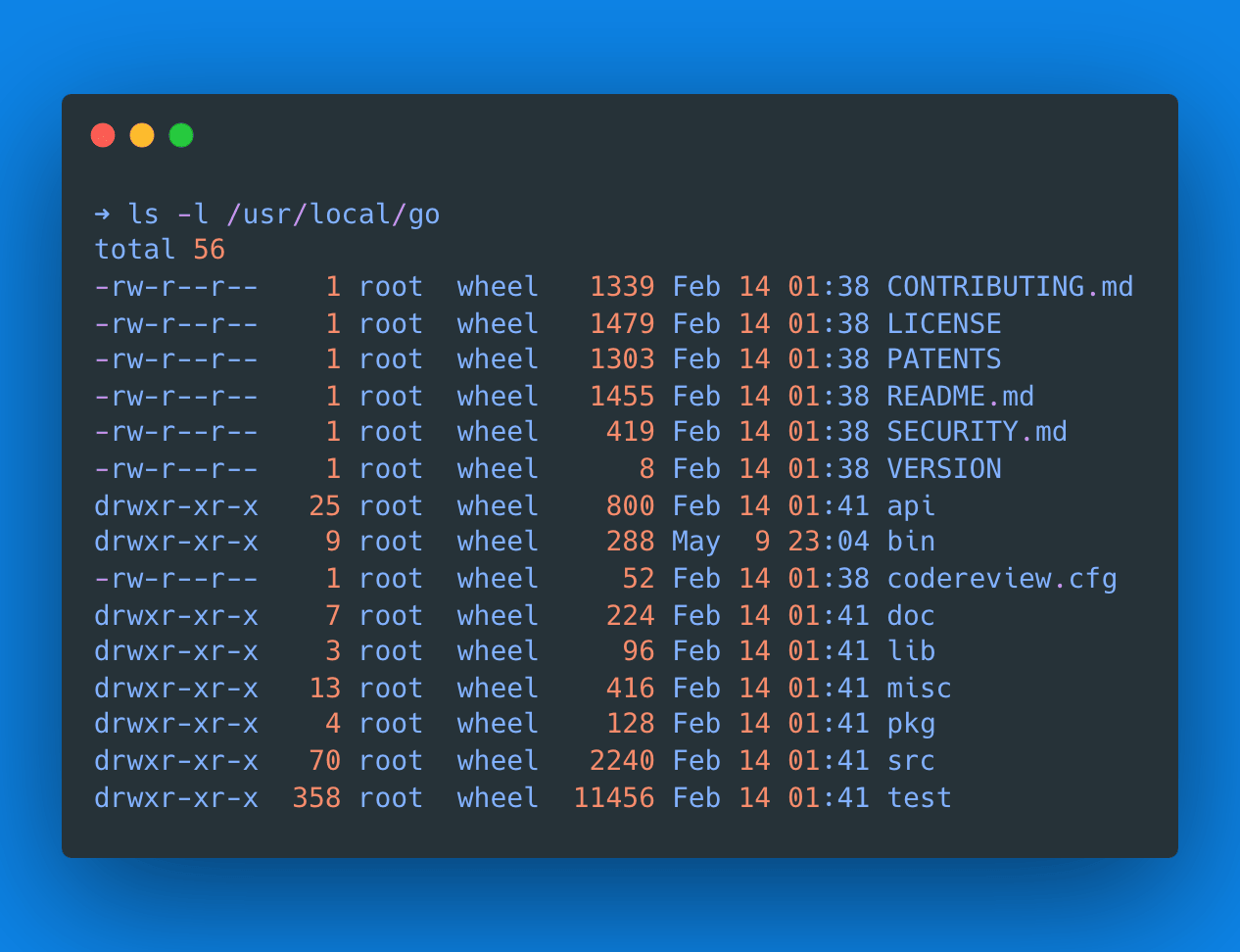 go bin 目录默认权限