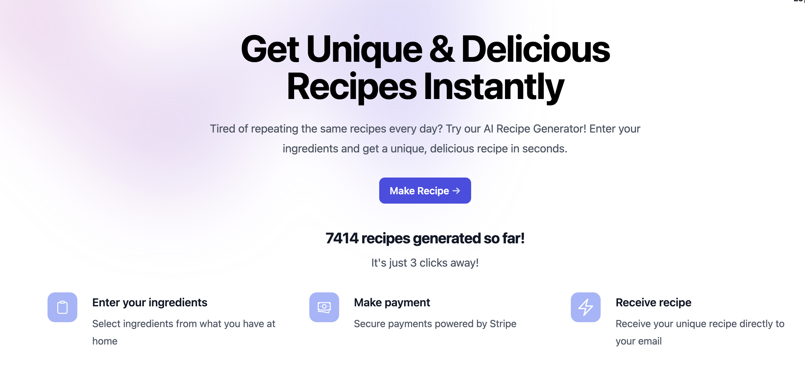 AI Recipe Generator：一款AI食谱生成工具