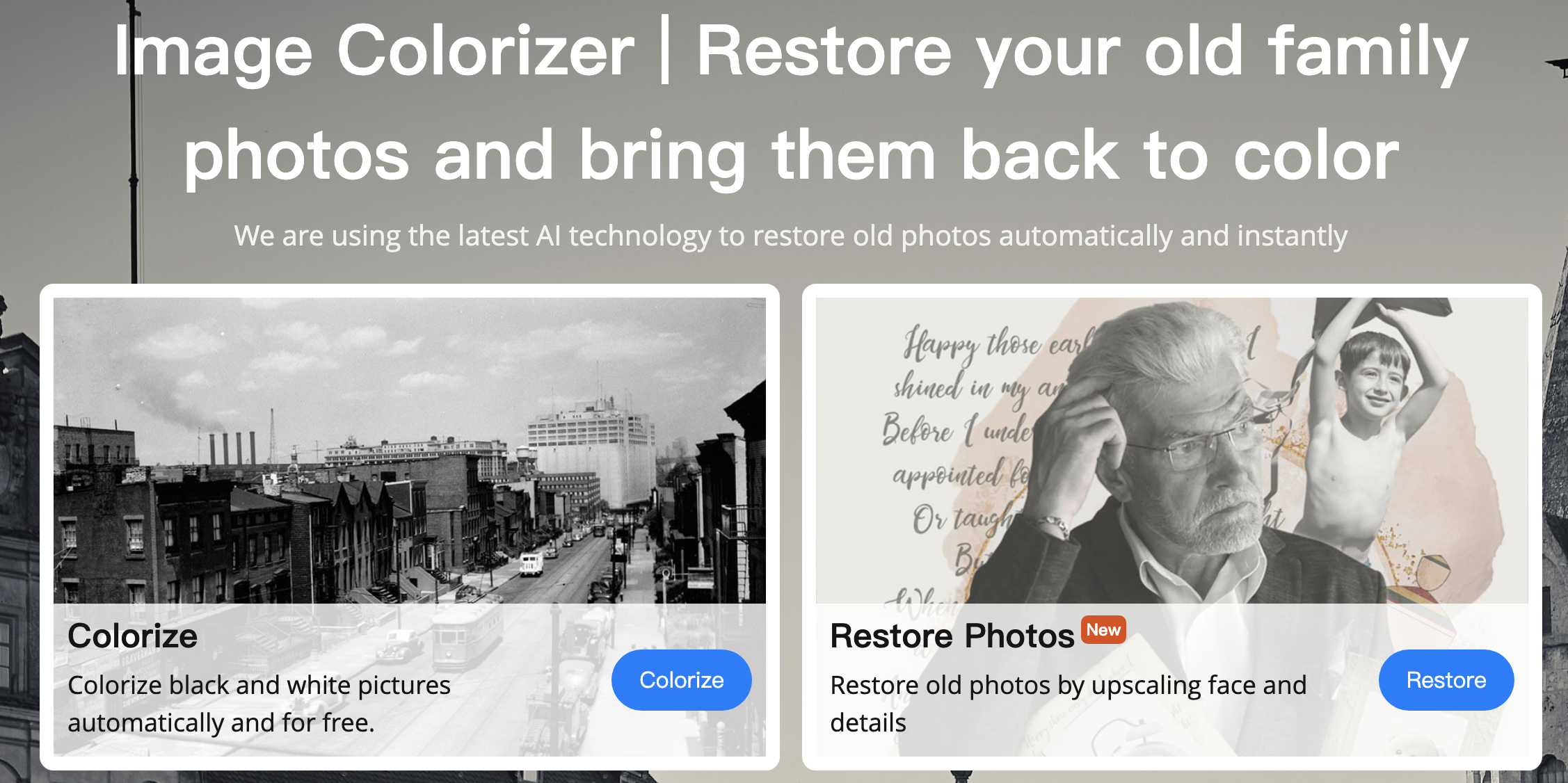 ImageColorizer 修复老照片 给它们上色