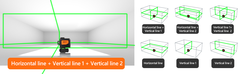 Niveau Laser 3 X 360 Degrés Outil Laser à Lignes Croisées Vertes à Nivellement Automatique Avec Télécommande, Mode Impulsion, Base Magnétique Réglable Et Batterie Li-ion Rechargeable 5200 MAh - SC-L12 11 width=700