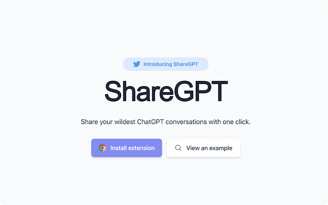 sharegpt：一键分享您的 ChatGPT 对话