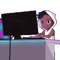 A girl is coding sticker gif