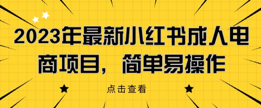 2023年最新小红书成人电商项目，简单易操作【详细教程】【揭秘】一点库资源-致力于各大收费VIP教程和网赚项目分享一点库资源