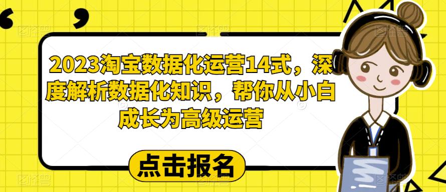 2023淘宝数据化运营14式，深度解析数据化知识，帮你从小白成长为高级运营第一学习库-致力于各大收费VIP教程和网赚项目分享第一学习库