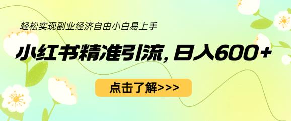 小红书精准引流，小白日入600+，轻松实现副业经济自由（教程+1153G资源）第一学习库-致力于各大收费VIP教程和网赚项目分享第一学习库