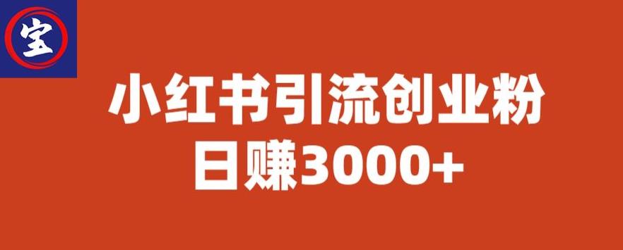 宝哥小红书引流创业粉，日赚3000+【揭秘】第一学习库-致力于各大收费VIP教程和网赚项目分享第一学习库