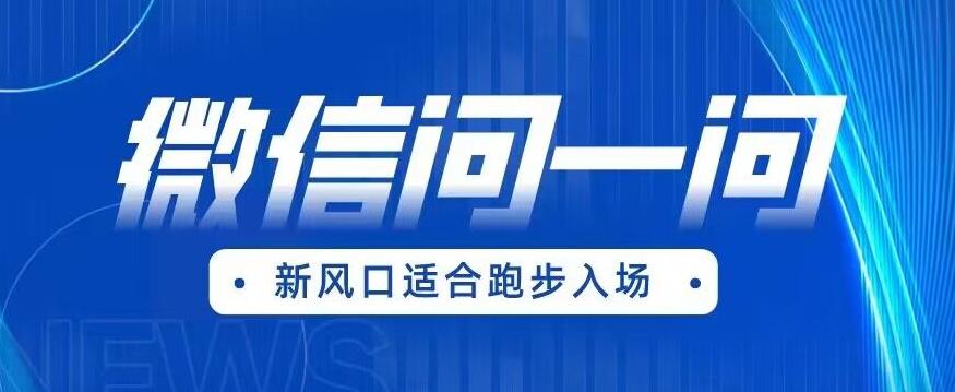 全网首发微信问一问新风口变现项目（价值1999元）【揭秘】第一学习库-致力于各大收费VIP教程和网赚项目分享第一学习库