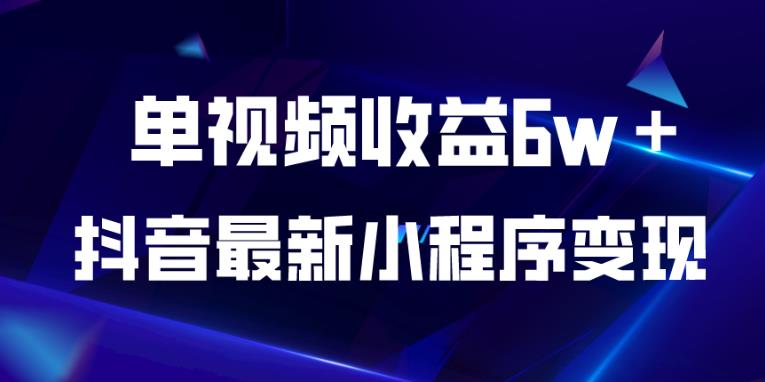 抖音最新小程序变现项目，单视频收益6w＋，小白可做【揭秘】一点库资源-致力于各大收费VIP教程和网赚项目分享一点库资源