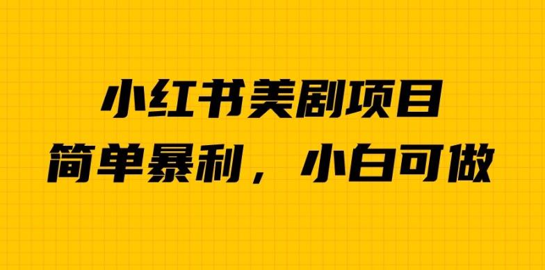 外面卖1980的小红书美剧项目，单日收益1000＋，小众暴利的赛道【揭秘】第一学习库-致力于各大收费VIP教程和网赚项目分享第一学习库