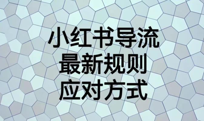 小红书导流最新规则应对方式【揭秘】第一学习库-致力于各大收费VIP教程和网赚项目分享第一学习库