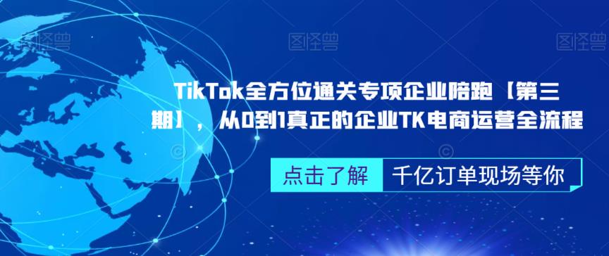 TikTok全方位通关专项企业陪跑【第三期】，从0到1真正的企业TK电商运营全流程一点库资源-致力于各大收费VIP教程和网赚项目分享一点库资源