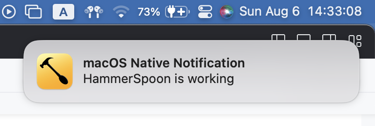 macOS native notification