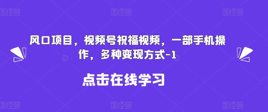 新风口项目，视频号祝福视频，一部手机操作，多种变现方式【揭秘】一点库资源-致力于各大收费VIP教程和网赚项目分享一点库资源