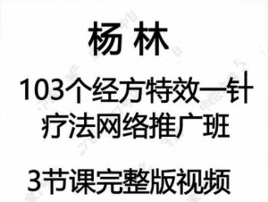 杨林103个经方特效一针疗法第一学习库-致力于各大收费VIP教程和网赚项目分享第一学习库