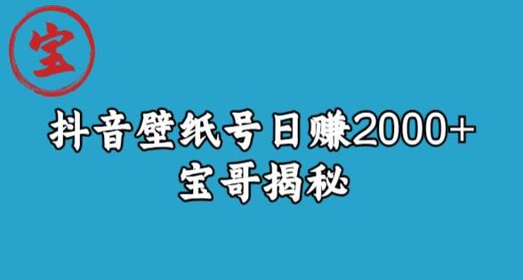 宝哥抖音壁纸号日赚2000+，不需要真人露脸就能操作【揭秘】一点库资源-致力于各大收费VIP教程和网赚项目分享一点库资源