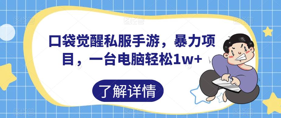 图片[1]一点库资源-致力于各大收费VIP教程和网赚项目分享口袋觉醒私服手游，暴力项目，一台电脑轻松1w+【揭秘】一点库资源-致力于各大收费VIP教程和网赚项目分享一点库资源