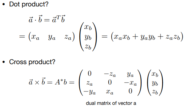 Vector multiplication in Matrix form