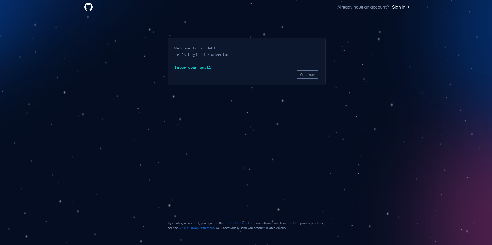 GitHub注册界面2 alt text