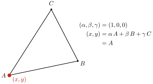 the barycentric coordinate of A