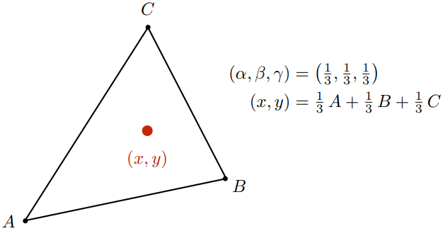 the barycentric coordinate of the centroid