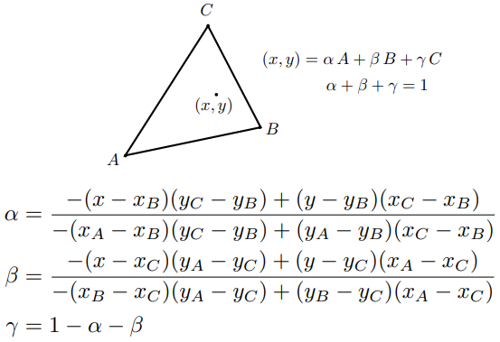 Barycentric Coordinates Formulas