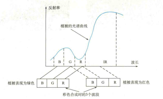 真彩色和假彩色合成时3个波段地分配