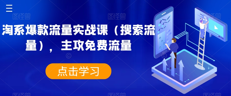 淘系爆款流量实战课（搜索流量），主攻免费流量一点库资源-致力于各大收费VIP教程和网赚项目分享一点库资源