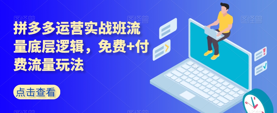 拼多多运营实战班流量底层逻辑，免费 付费流量玩法一点库资源-致力于各大收费VIP教程和网赚项目分享一点库资源