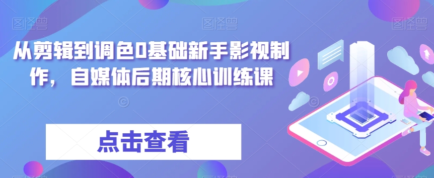 从剪辑到调色0基础新手影视制作，自媒体后期核心训练课一点库资源-致力于各大收费VIP教程和网赚项目分享一点库资源