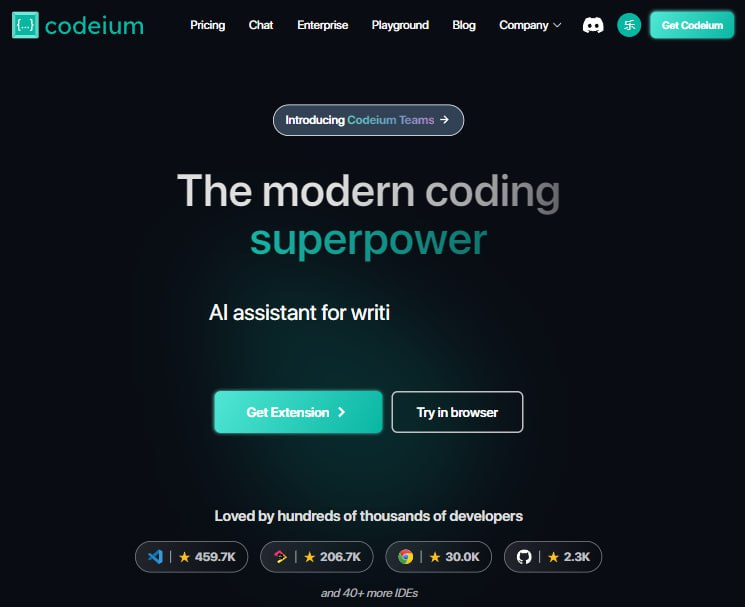 Codeium 编程助手针对个人完全免费使用