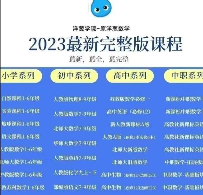 图片[2]|【洋葱学院2023新版全套课程】小学初中高中人教版苏教版北师大（1.15TB）持续更新 福利资源 | 福利之家|福利之家