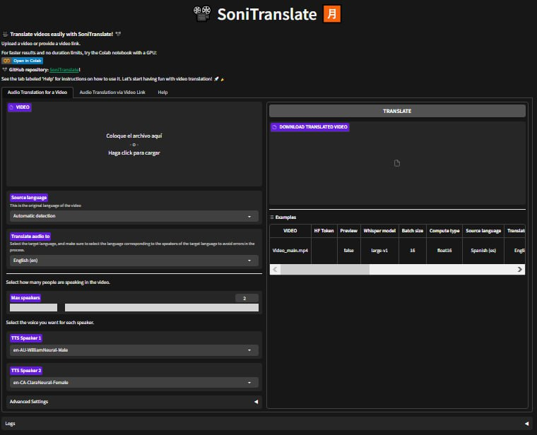 SoniTranslate：视频同步翻译工具