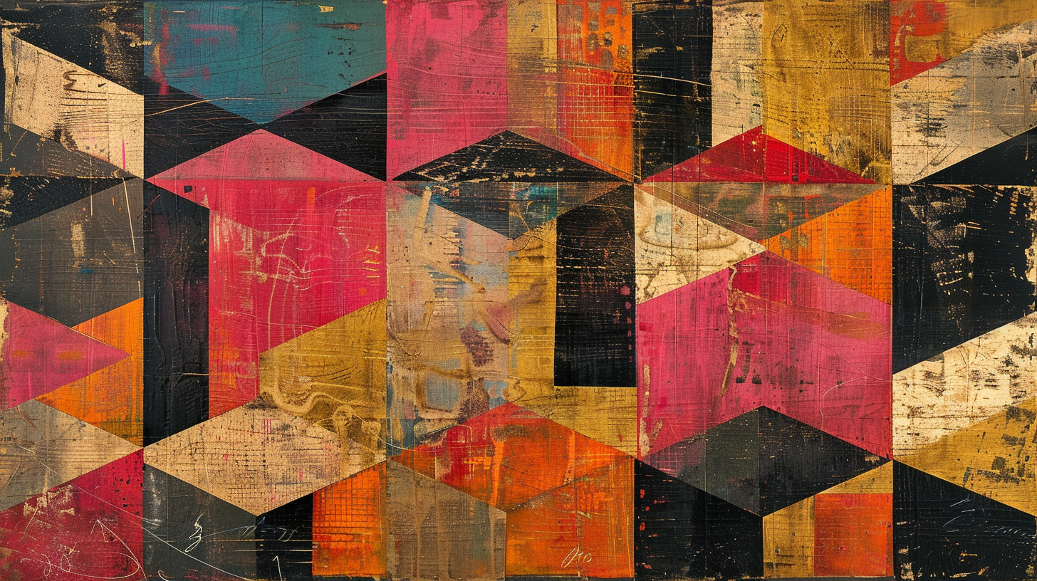 Abstract geometric interweaving, rich in color, strong sense of modernity, full of visual impact.